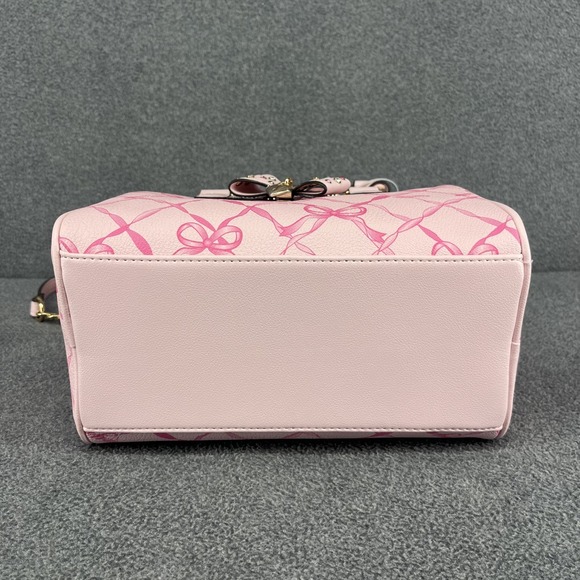 Viral Juicy Couture Lovely Bow Satchel In Chiffon Pink Bag New - Picture 12 of 14